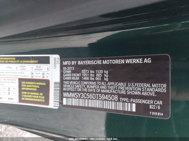 2013 MINI ROADSTER WMWSY3C56DT594508 Photo 8