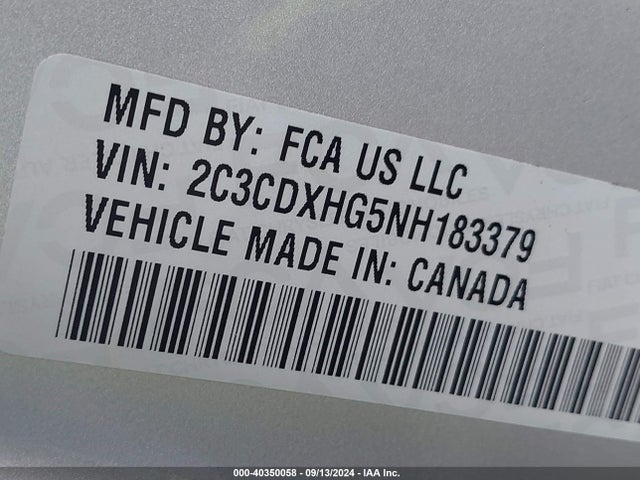 2C3CDXHG5NH183379 Dodge Charger Gt Rwd