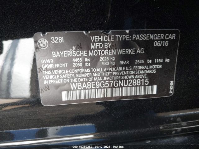 WBA8E9G57GNU28815 BMW 328I