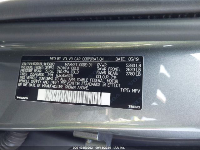 YV4102RK0L1416680 Volvo Xc60 T5 Momentum