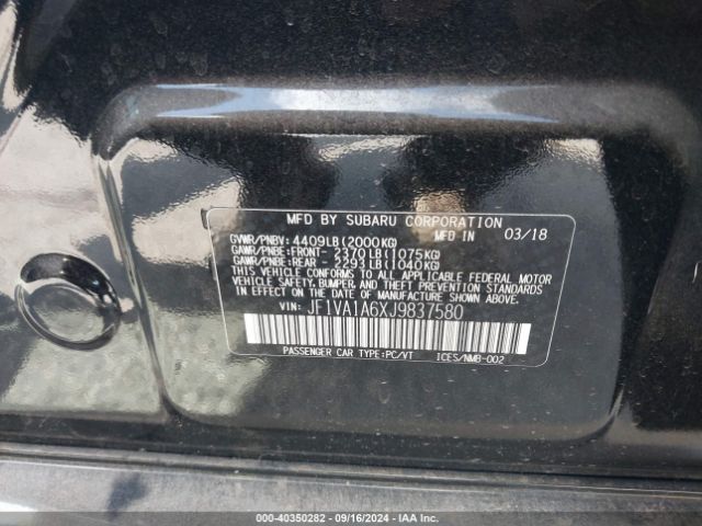JF1VA1A6XJ9837580 Subaru WRX