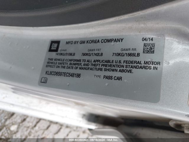 KL8CD6S97EC548186 Chevrolet Spark 1lt Auto