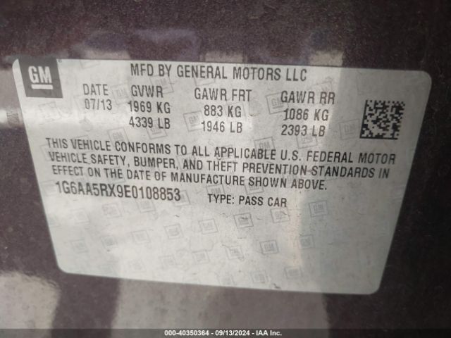 1G6AA5RX9E0108853 Cadillac Ats Standard