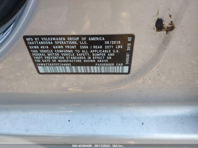 1VWAT7A31FC104692 Volkswagen Passat 1.8t Limited Edition
