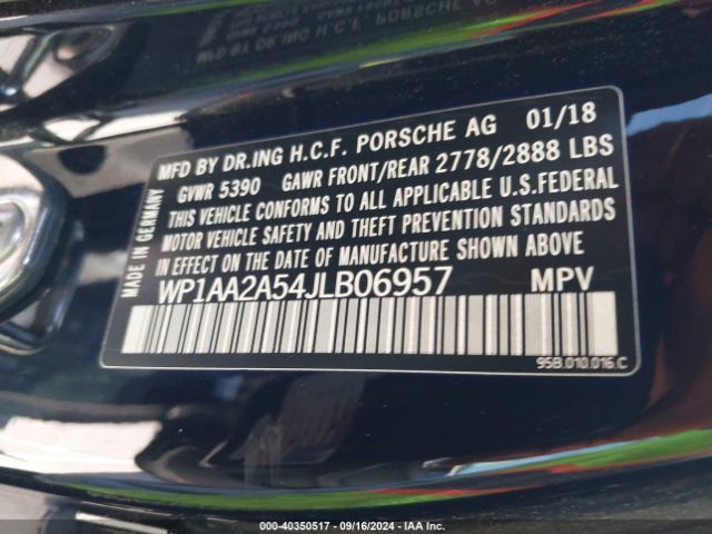 WP1AA2A54JLB06957 Porsche Macan