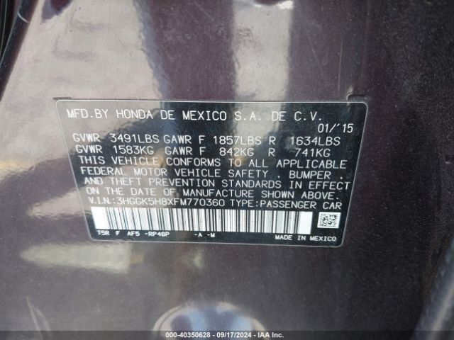 3HGGK5H8XFM770360 Honda Fit Ex/ex-l