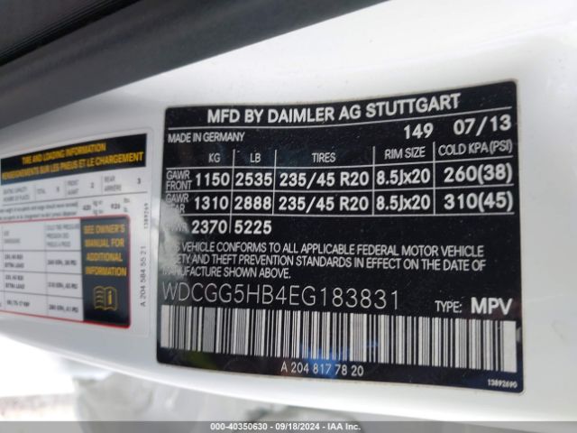 WDCGG5HB4EG183831 Mercedes-Benz GLK 350