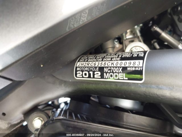 2012 HONDA NC700X JH2RC6358CK000983 Photo 9