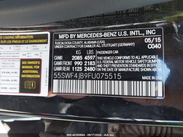 55SWF4JB9FU075515 Mercedes-Benz C 300 Luxury/sport