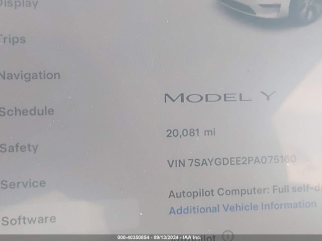 7SAYGDEE2PA075160 Tesla Model Y