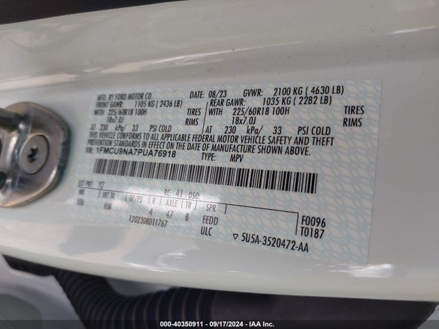 Ford Escape St-line Select 2023 1FMCU9NA7PUA76918 Image 9