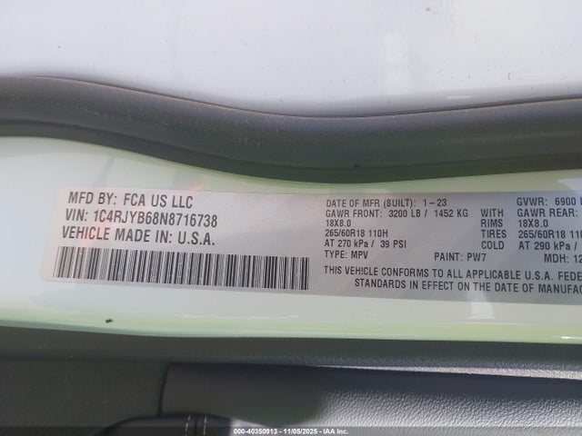 1C4RJYB68N8716738 Jeep Grand Cherokee 4xe Limited 4x4