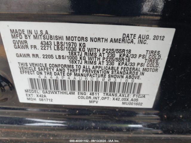 2013 MITSUBISHI OUTLANDER SPORT 4A4AP4AU6DE003169 Photo 8