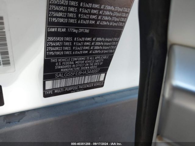 SALGS5FE8HA344697 Land Rover Range Rover 5.0l V8 Supercharged