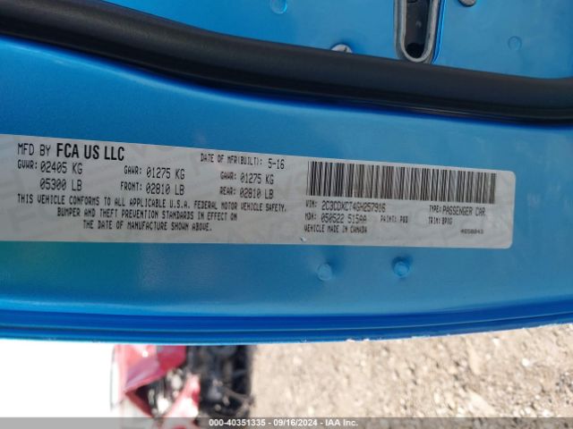2C3CDXCT4GH257916 Dodge CHARGER R/T
