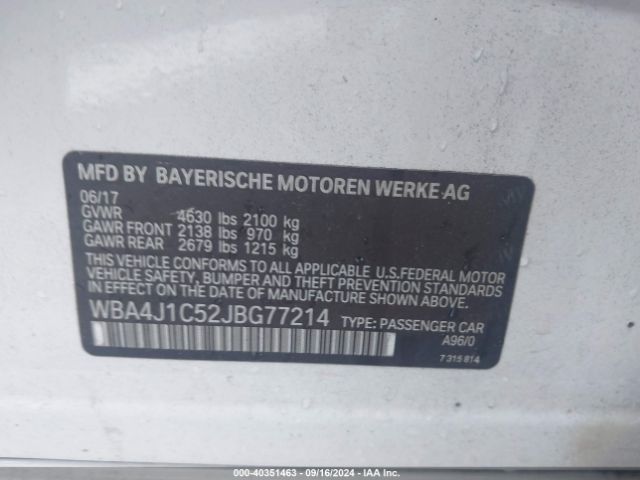 WBA4J1C52JBG77214 BMW 430i Gran Coupe