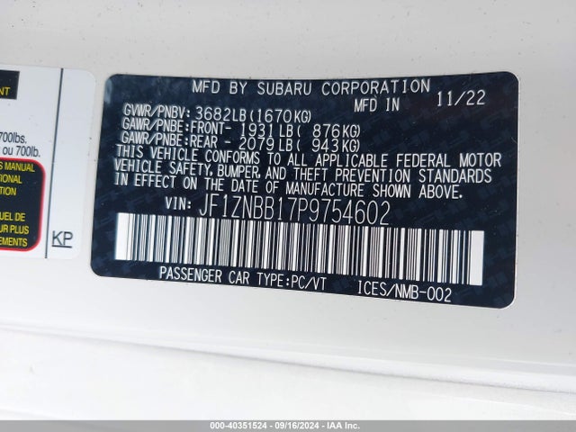 Toyota GR86 2023 JF1ZNBB17P9754602 Image 9