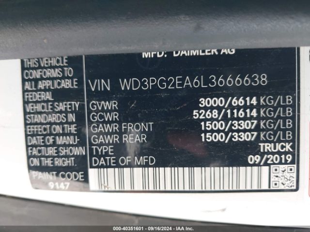 WD3PG2EA6L3666638 Mercedes-Benz Metris
