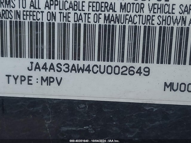 2012 MITSUBISHI OUTLANDER JA4AS3AW4CU002649 Photo 8