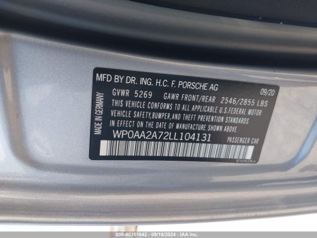 WP0AA2A72LL104131 Porsche PANAMERA 4