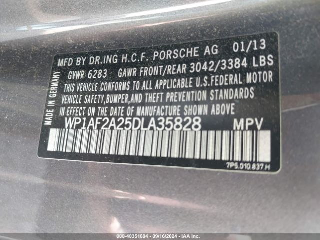 2013 PORSCHE CAYENNE WP1AF2A25DLA35828 Photo 8