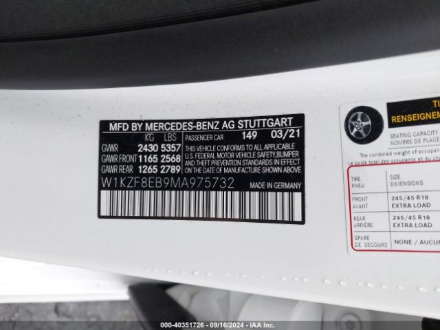 W1KZF8EB9MA975732 Mercedes-Benz E 350 4matic