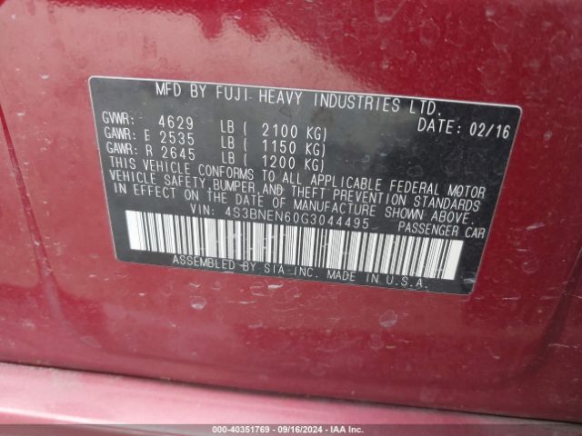 4S3BNEN60G3044495 Subaru Legacy 3.6r Limited
