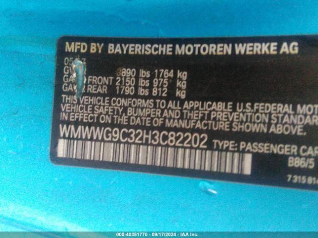 WMWWG9C32H3C82202 Mini Convertible Cooper S