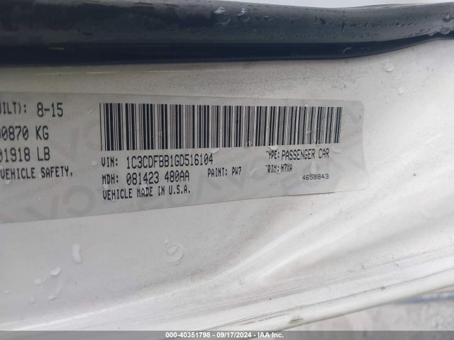 Dodge DART SXT 2016 1C3CDFBB1GD516104 Image 9