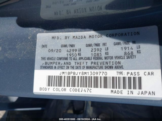 JM1BPBJY8M1309770 Mazda Mazda3 2.5 Turbo