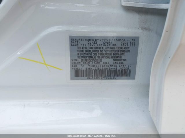 3N1AB8DV3PY305126 Nissan Sentra Sr Xtronic Cvt