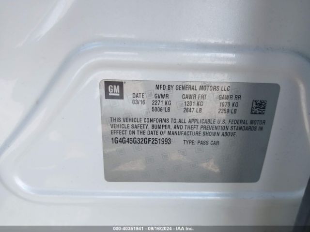 1G4G45G32GF251993 Buick Lacrosse Sport Touring