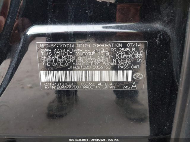 JTHCE1D25F5006130 Lexus IS 350