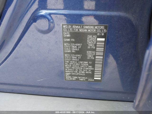 KNMAT2MV0JP554211 Nissan ROGUE SV