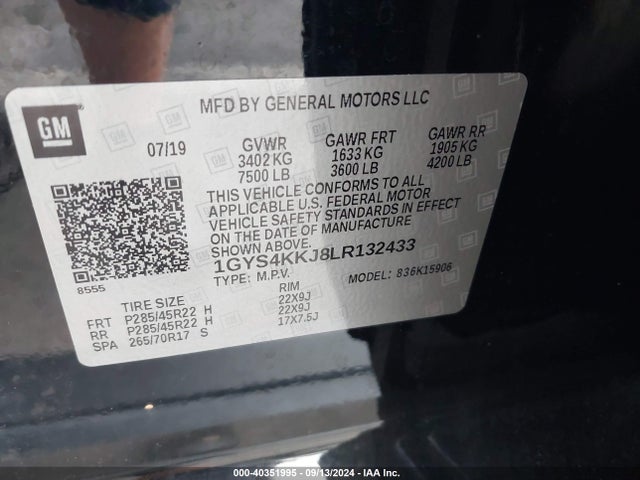 2020 CADILLAC ESCALADE ESV 1GYS4KKJ8LR132433 Photo 8