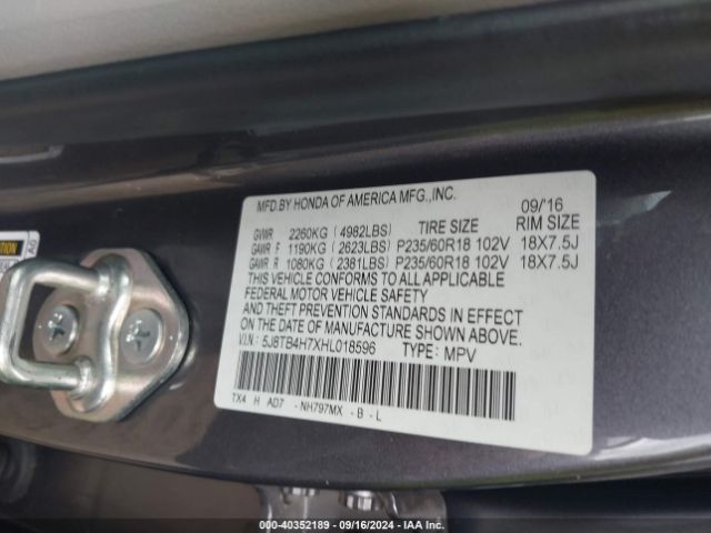 5J8TB4H7XHL018596 Acura Rdx Advance Package