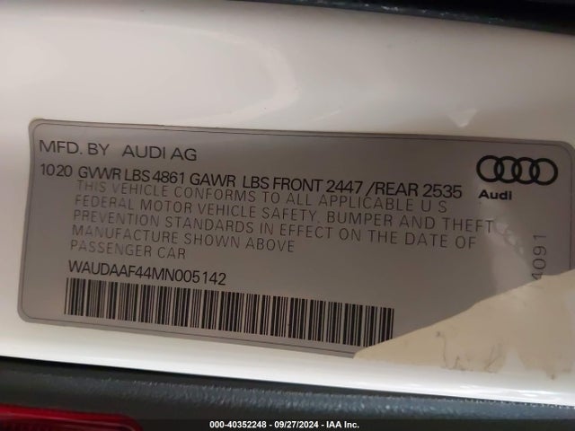 2021 AUDI A4 WAUDAAF44MN005142 Photo 8