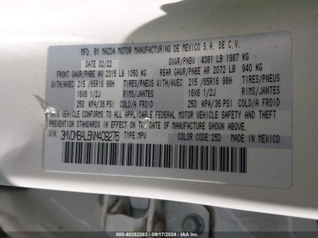 3MVDMBAL6NM409276 Mazda Cx-30 2.5 S