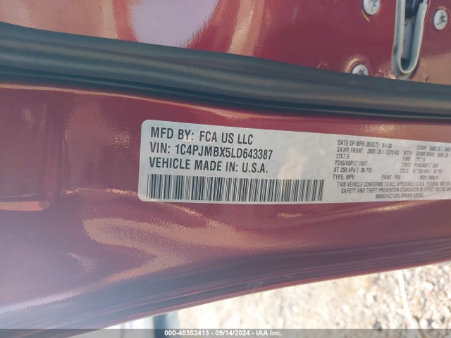 1C4PJMBX5LD643387 Jeep Cherokee Trailhawk 4x4