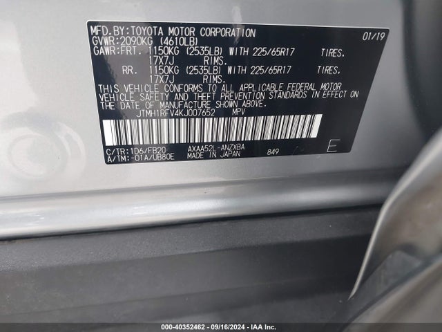 Toyota RAV4 LE 2019 JTMH1RFV4KJ007652 Image 9