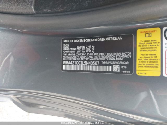 WBA4Z1C03L5N40567 BMW 430I