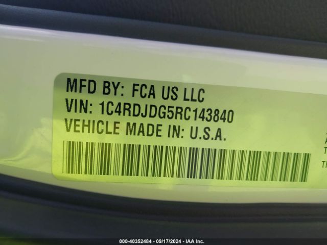 1C4RDJDG5RC143840 Dodge Durango Gt Awd