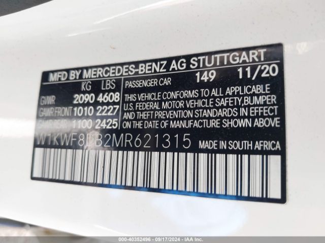 W1KWF8DB2MR621315 Mercedes-Benz C 300 Sedan