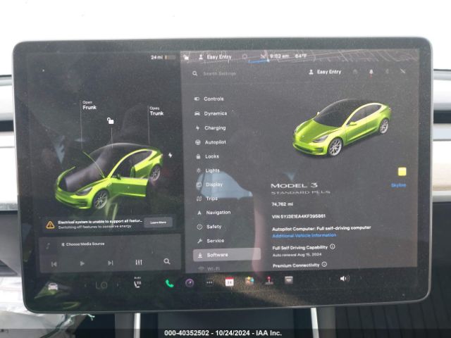 5YJ3E1EA4KF395861 Tesla Model 3 Long Range/mid Range/standard Range/standard Range Plus