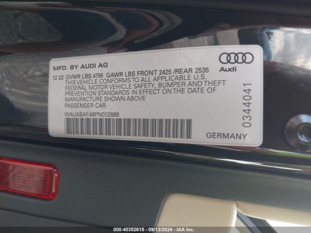 WAUABAF48PN012888 Audi A4 Premium 40 Tfsi Quattro S Tronic