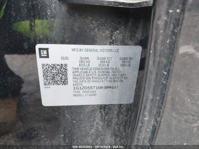 1G1ZD5ST1MF068447 Chevrolet MALIBU LT