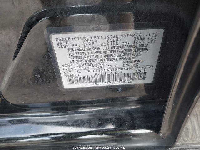 Nissan SENTRA SR 2014 3N1AB7AP2EY280216 Image 9