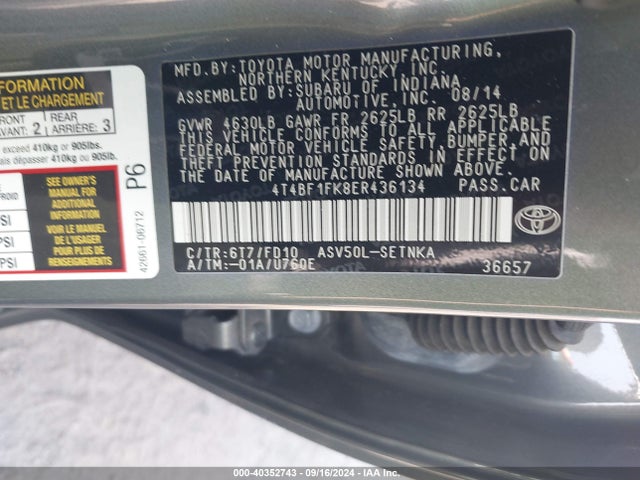 Toyota CAMRY LE 2014 4T4BF1FK8ER436134 Image 9