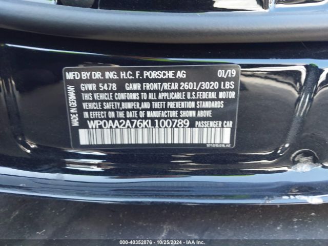 WP0AA2A76KL100789 Porsche PANAMERA 4