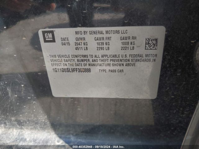 1G11D5SL9FF300888 Chevrolet MALIBU 2LT